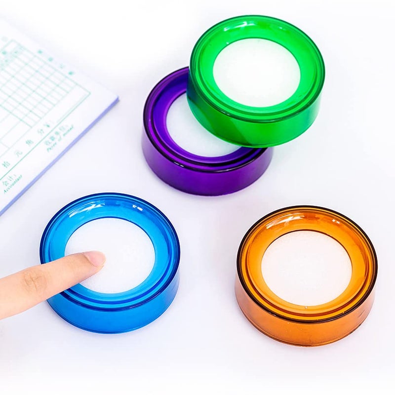 Luzen 6Pcs Round Finger Wet Sponge with Plastic Case Bank Finance Department Office Supplies Fingertip Wet Tool for Counting Cash Money Papers Bills Documents, Random Color - Image 5